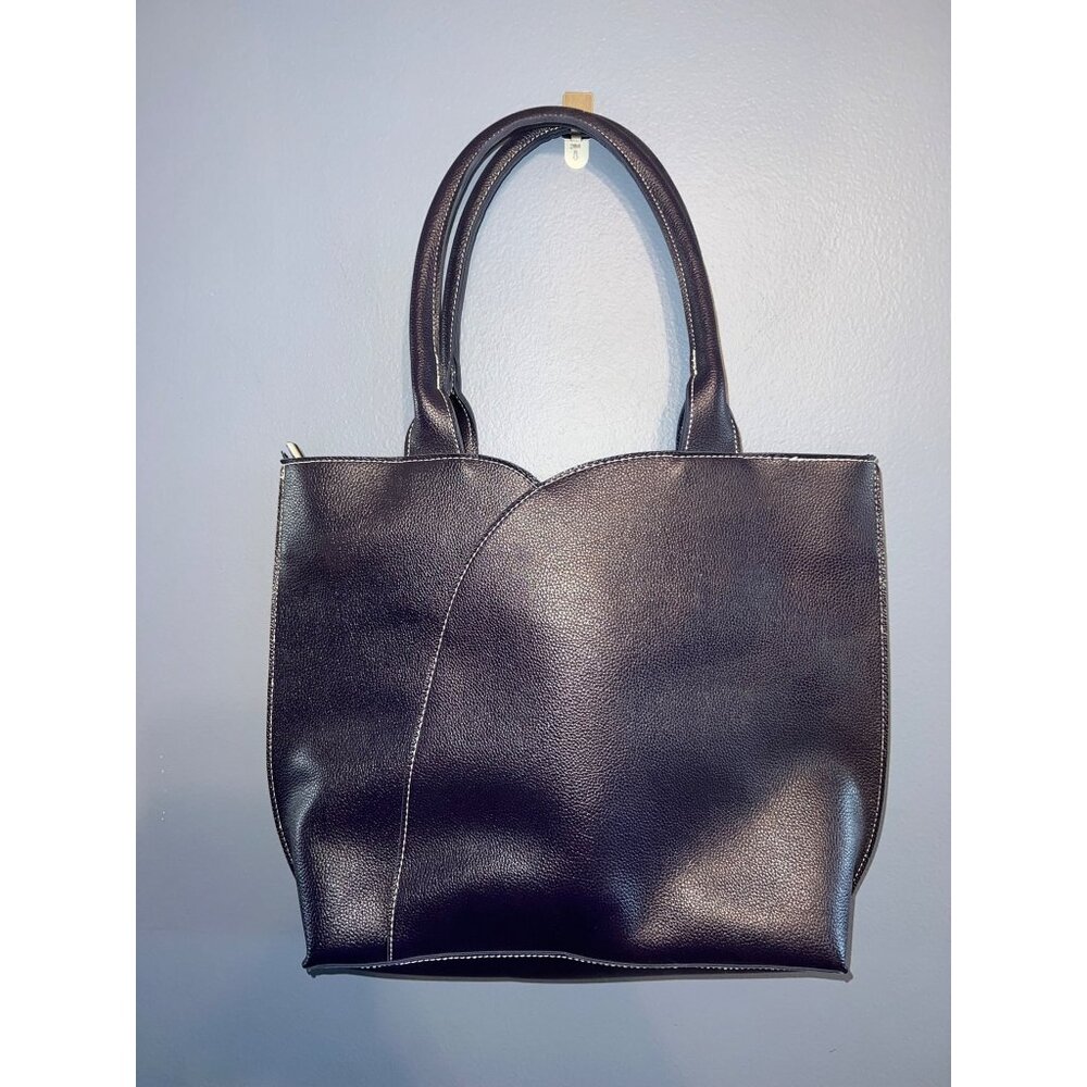 Mellow World Navy Blue/Purple Vegan Leather Tote Purse W Multi Colored‎ Tassels
